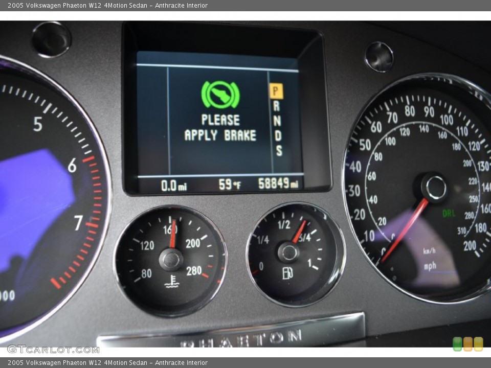 Anthracite Interior Gauges for the 2005 Volkswagen Phaeton W12 4Motion Sedan #74492354
