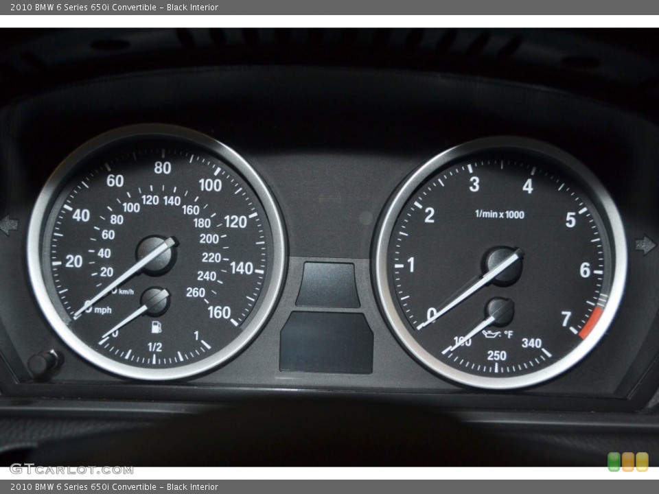 Black Interior Gauges for the 2010 BMW 6 Series 650i Convertible #74495734