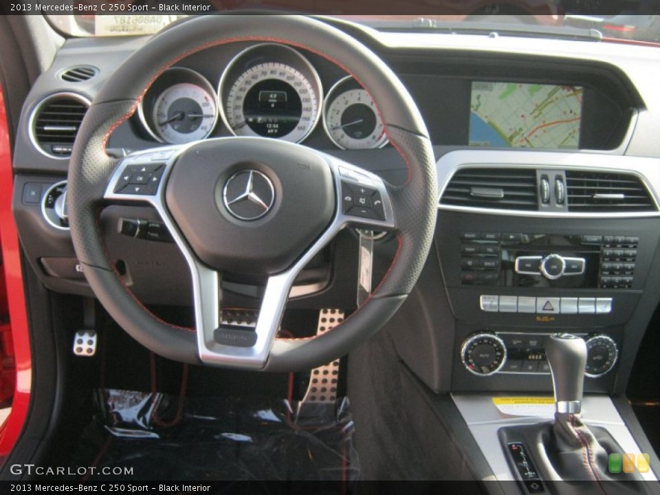 Black Interior Steering Wheel for the 2013 Mercedes-Benz C 250 Sport #74497598
