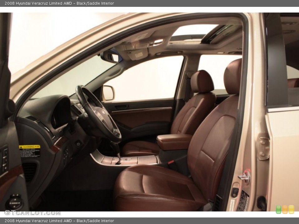 Black/Saddle Interior Front Seat for the 2008 Hyundai Veracruz Limited AWD #74500106