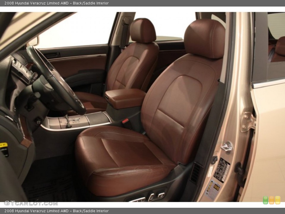 Black/Saddle Interior Front Seat for the 2008 Hyundai Veracruz Limited AWD #74500127