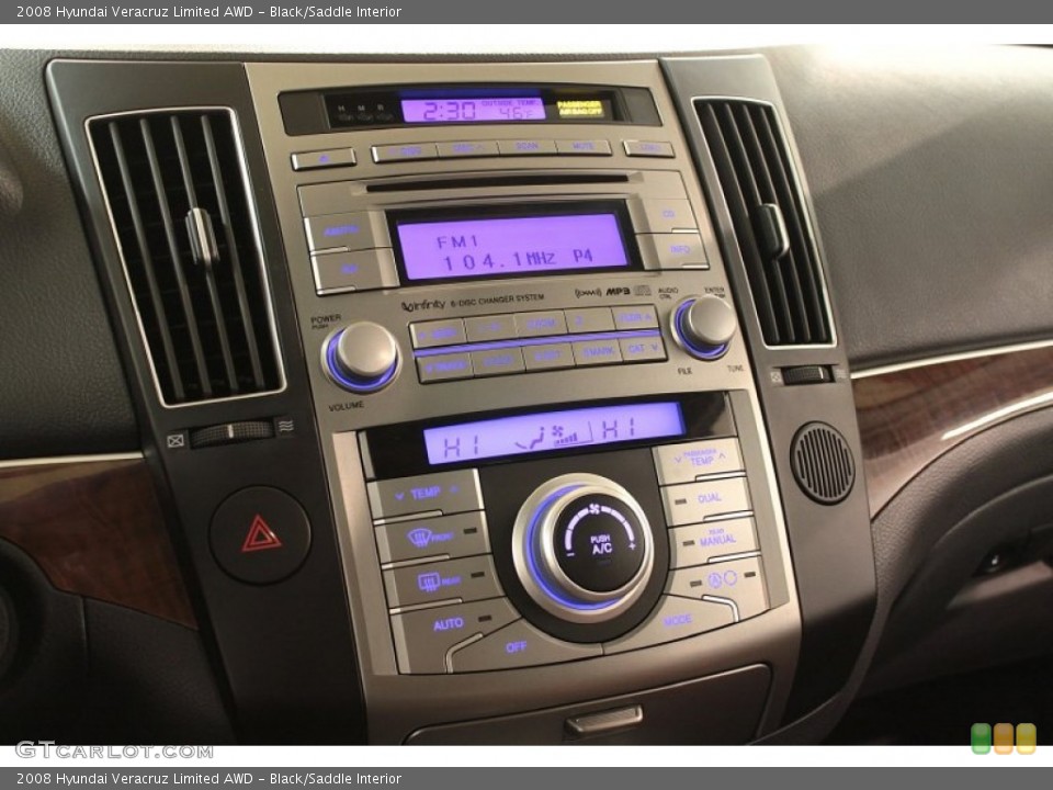 Black/Saddle Interior Controls for the 2008 Hyundai Veracruz Limited AWD #74500189