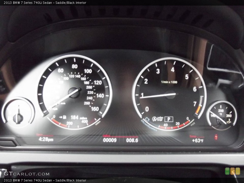 Saddle/Black Interior Gauges for the 2013 BMW 7 Series 740Li Sedan #74502537