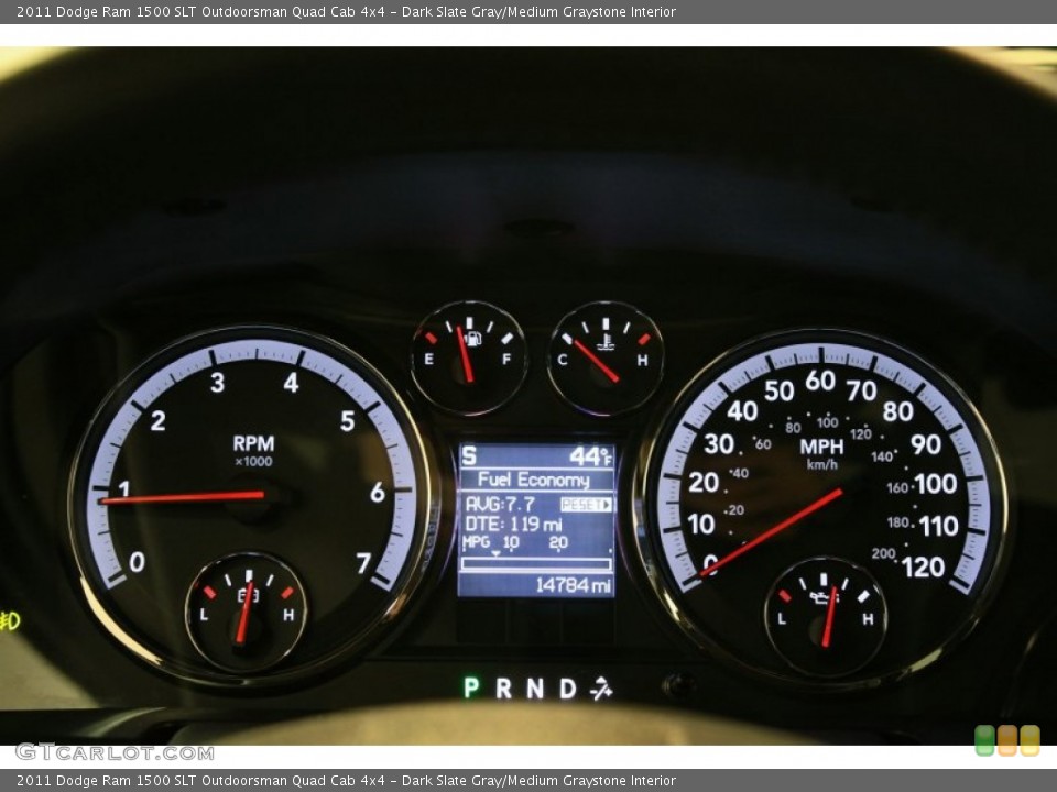 Dark Slate Gray/Medium Graystone Interior Gauges for the 2011 Dodge Ram 1500 SLT Outdoorsman Quad Cab 4x4 #74502650