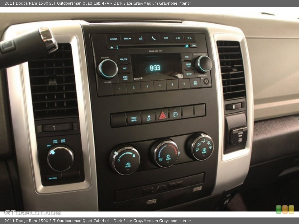 Dark Slate Gray/Medium Graystone Interior Controls for the 2011 Dodge Ram 1500 SLT Outdoorsman Quad Cab 4x4 #74502694