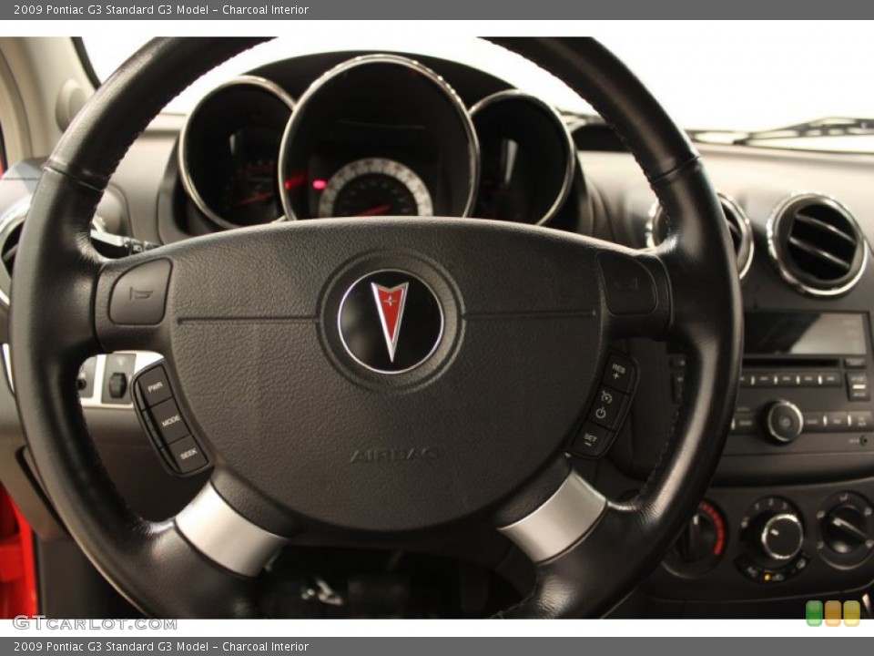 Charcoal Interior Steering Wheel for the 2009 Pontiac G3  #74503886