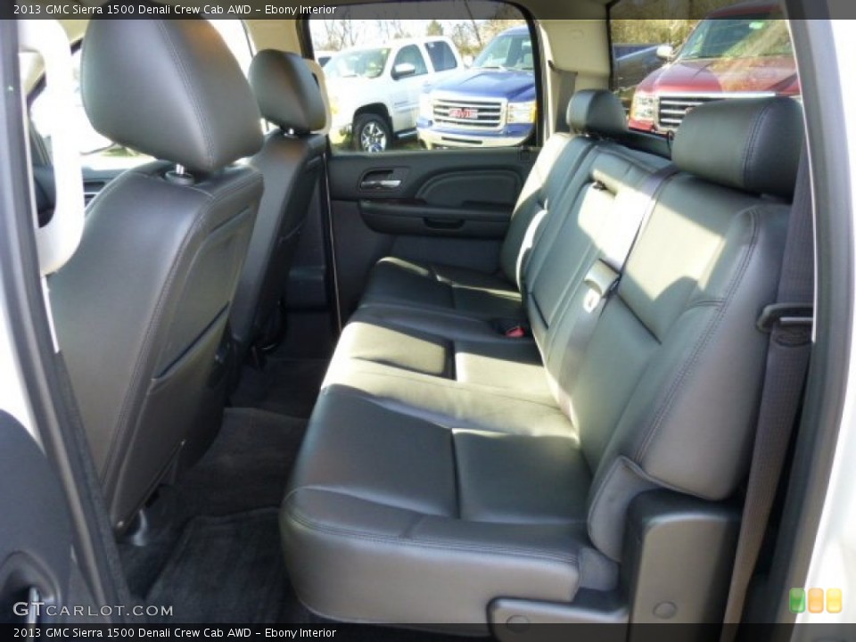 Ebony Interior Rear Seat for the 2013 GMC Sierra 1500 Denali Crew Cab AWD #74505605