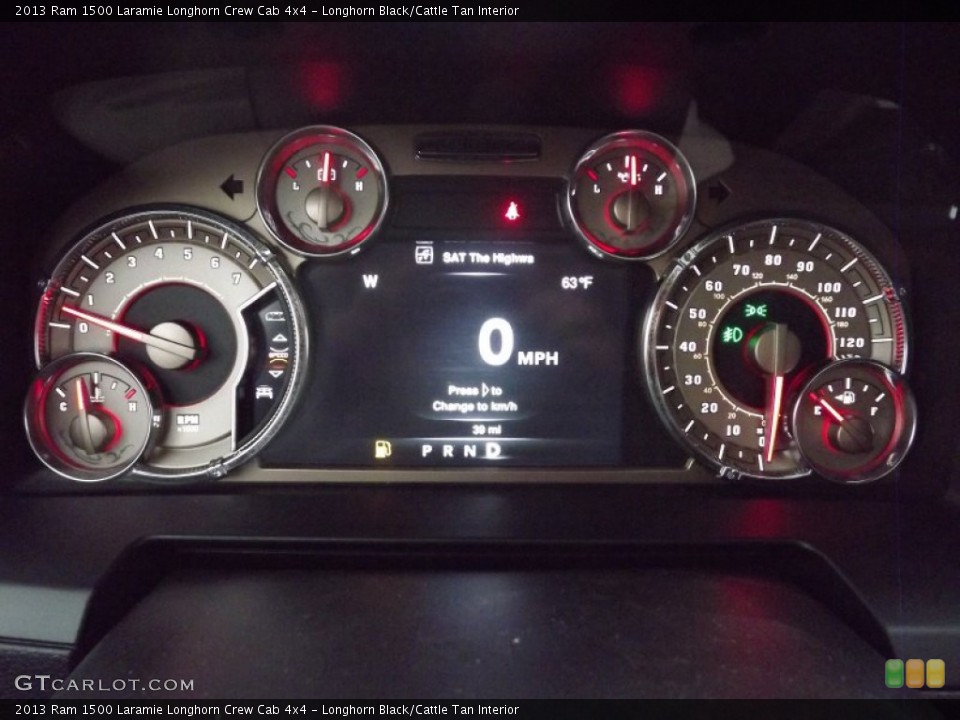 Longhorn Black/Cattle Tan Interior Gauges for the 2013 Ram 1500 Laramie Longhorn Crew Cab 4x4 #74506944
