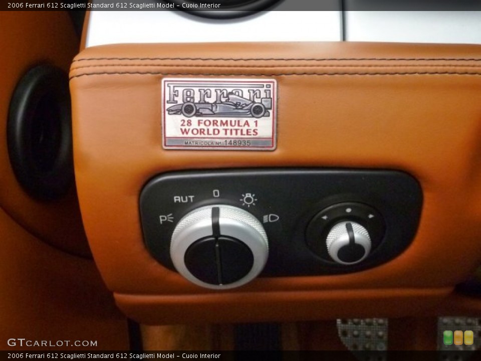 Cuoio Interior Controls for the 2006 Ferrari 612 Scaglietti  #74508734