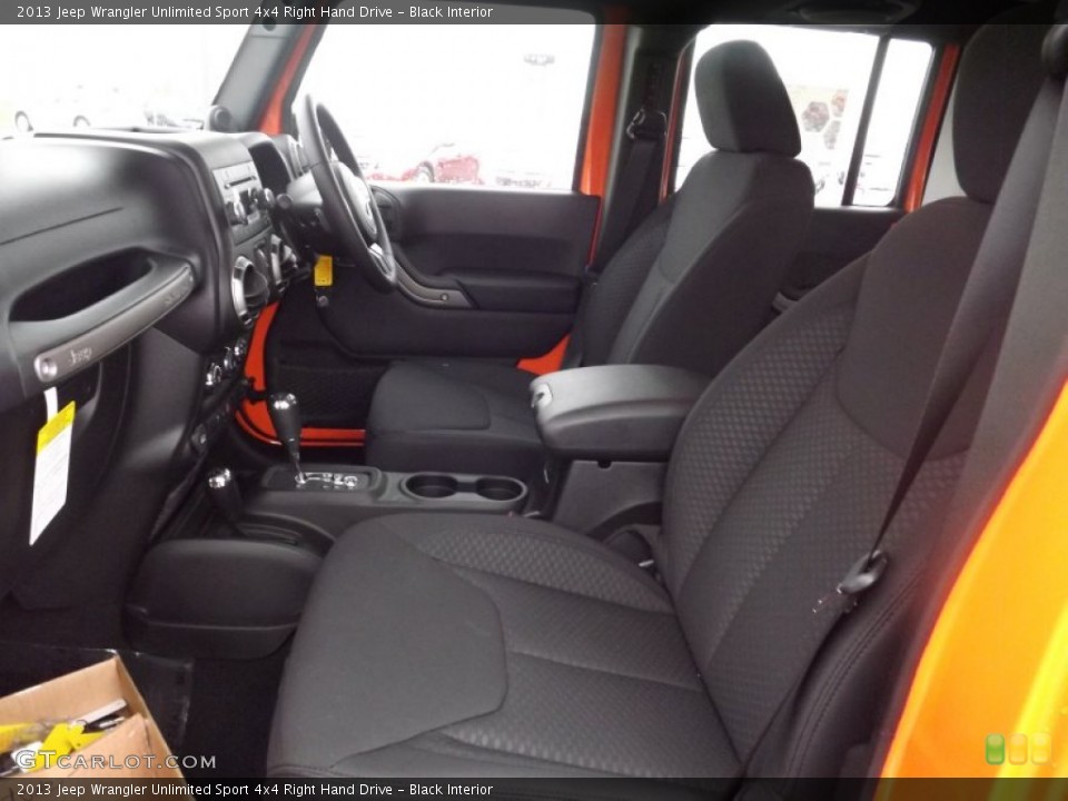 Black Interior Front Seat for the 2013 Jeep Wrangler Unlimited Sport 4x4 Right Hand Drive #74509175