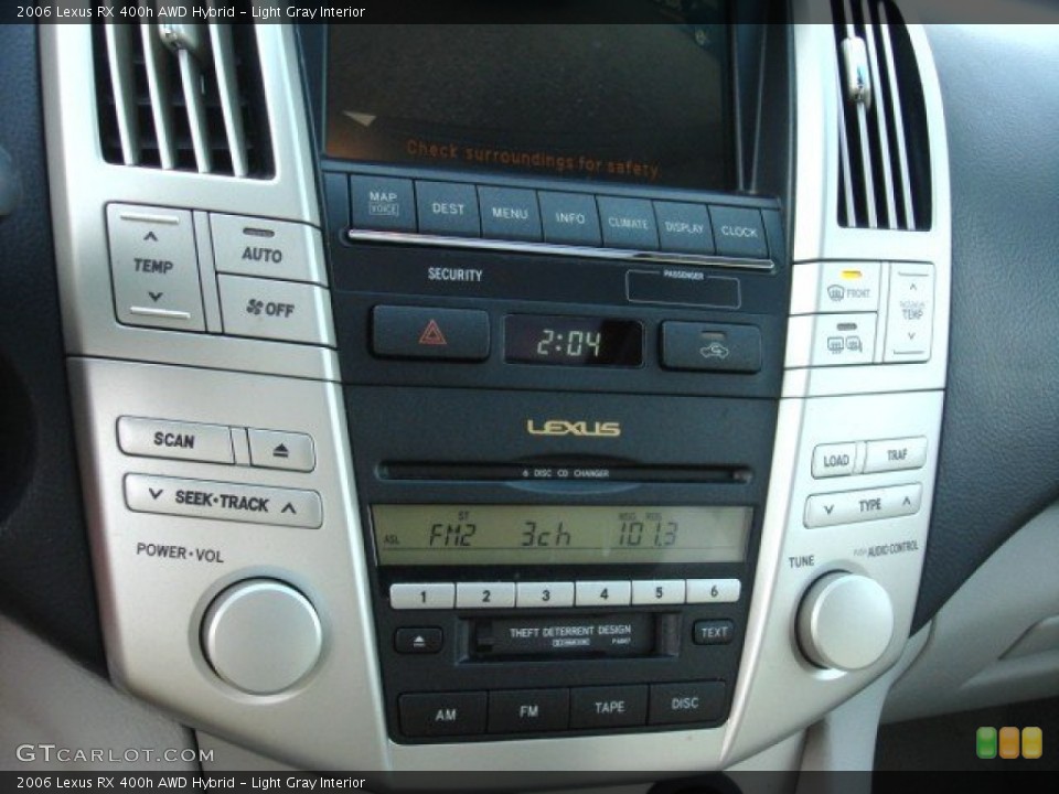 Light Gray Interior Controls for the 2006 Lexus RX 400h AWD Hybrid #74509613