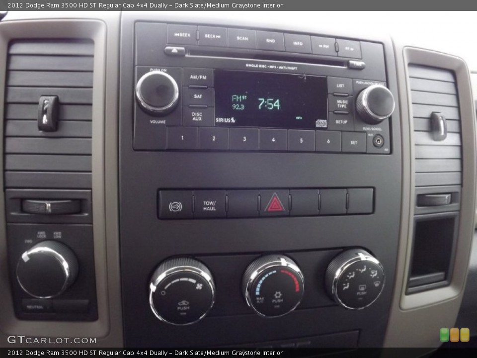 Dark Slate/Medium Graystone Interior Controls for the 2012 Dodge Ram 3500 HD ST Regular Cab 4x4 Dually #74510825