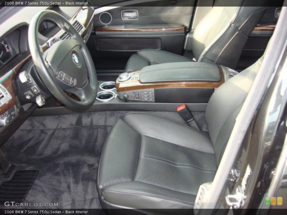 Black Interior Front Seat for the 2008 BMW 7 Series 750Li Sedan #74511271