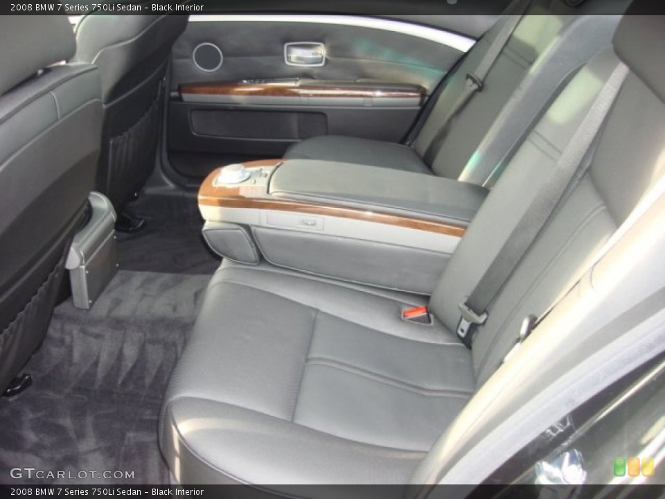 Black Interior Rear Seat for the 2008 BMW 7 Series 750Li Sedan #74511293
