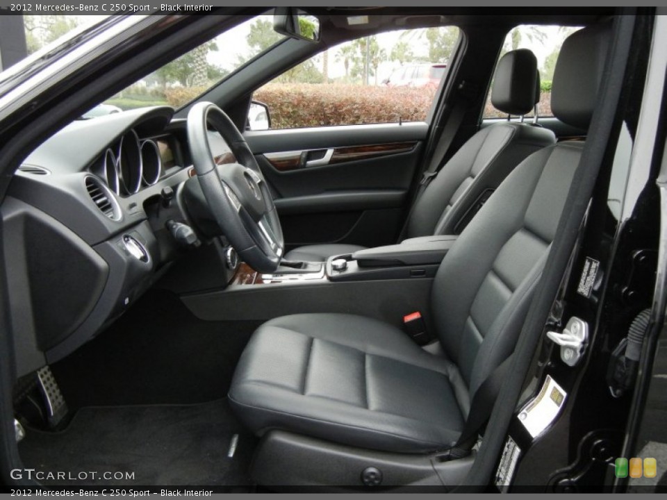 Black Interior Front Seat for the 2012 Mercedes-Benz C 250 Sport #74515250