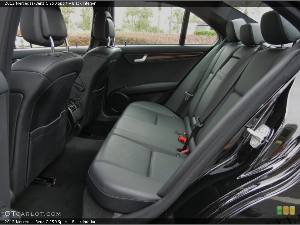 Black Interior Rear Seat for the 2012 Mercedes-Benz C 250 Sport #74515307