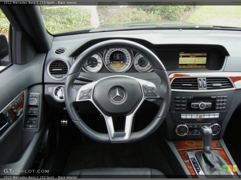 Black Interior Steering Wheel for the 2012 Mercedes-Benz C 250 Sport #74515438