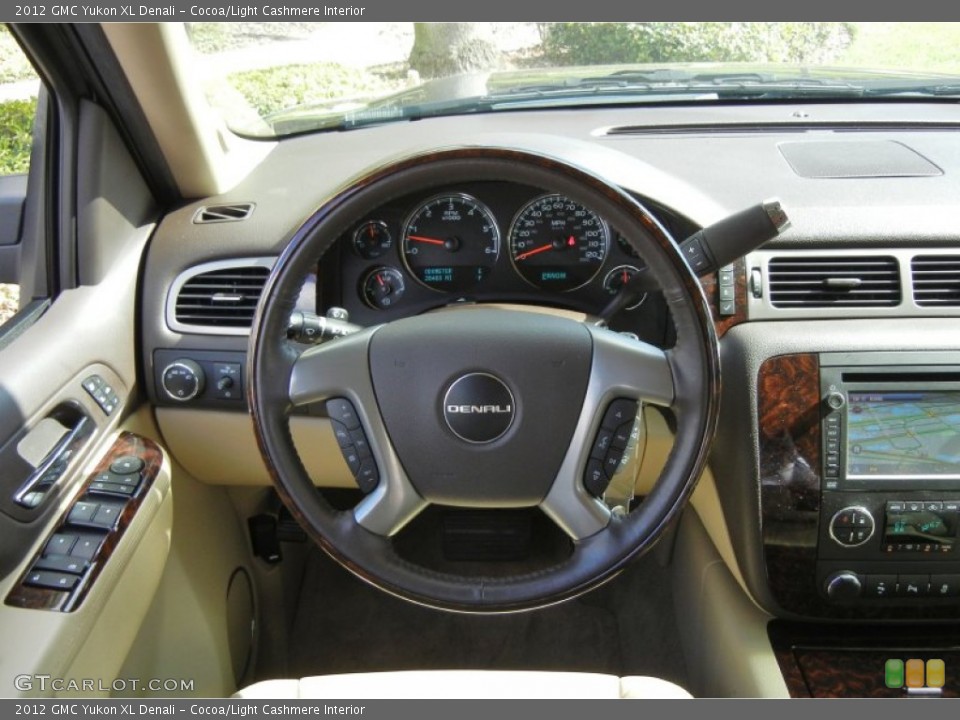 Cocoa/Light Cashmere Interior Steering Wheel for the 2012 GMC Yukon XL Denali #74516198