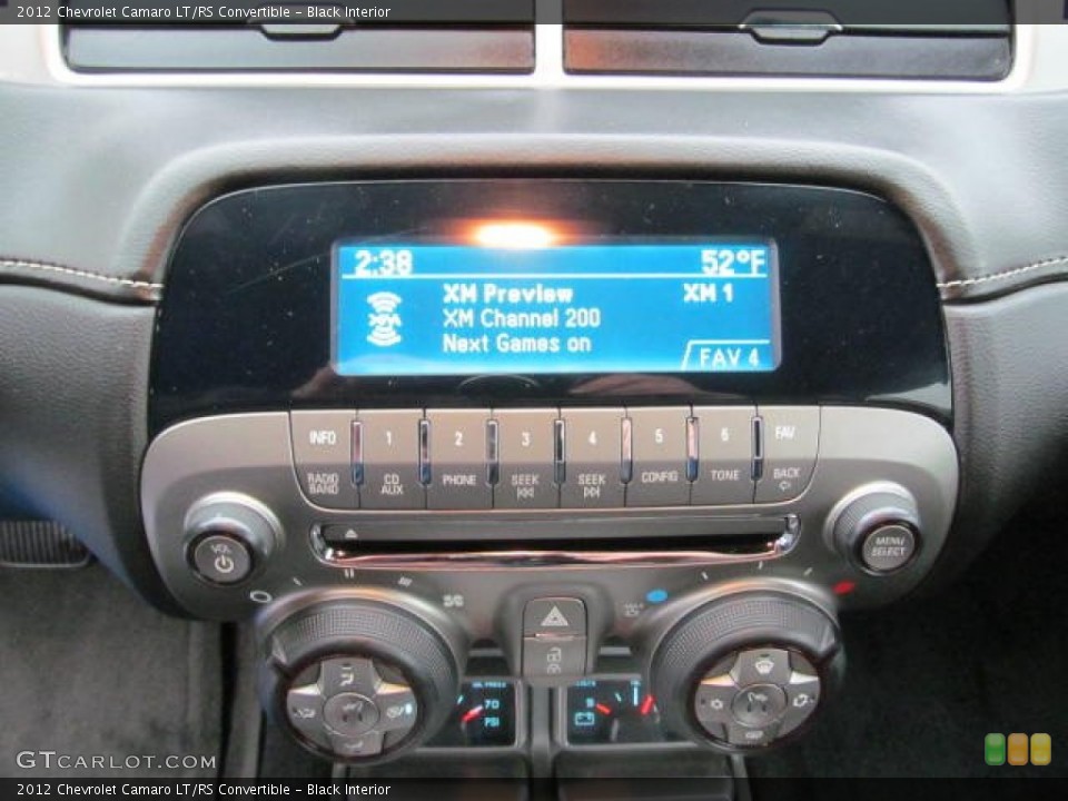 Black Interior Controls for the 2012 Chevrolet Camaro LT/RS Convertible #74517482