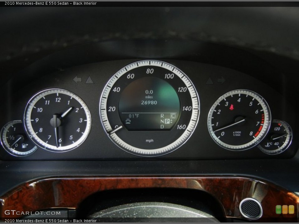 Black Interior Gauges for the 2010 Mercedes-Benz E 550 Sedan #74518163