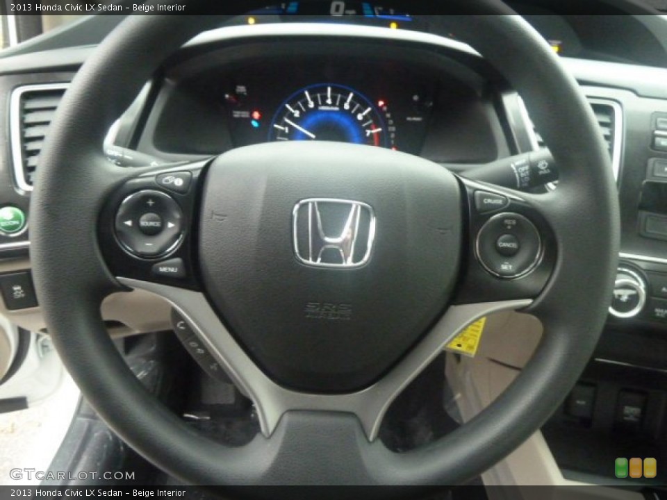 Beige Interior Steering Wheel for the 2013 Honda Civic LX Sedan #74520813