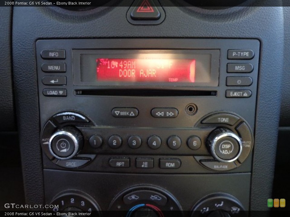 Ebony Black Interior Audio System for the 2008 Pontiac G6 V6 Sedan #74521118