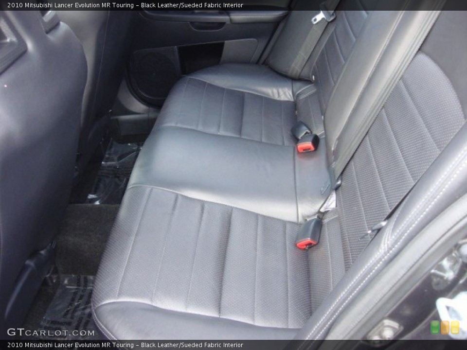 Black Leather/Sueded Fabric Interior Rear Seat for the 2010 Mitsubishi Lancer Evolution MR Touring #74526692