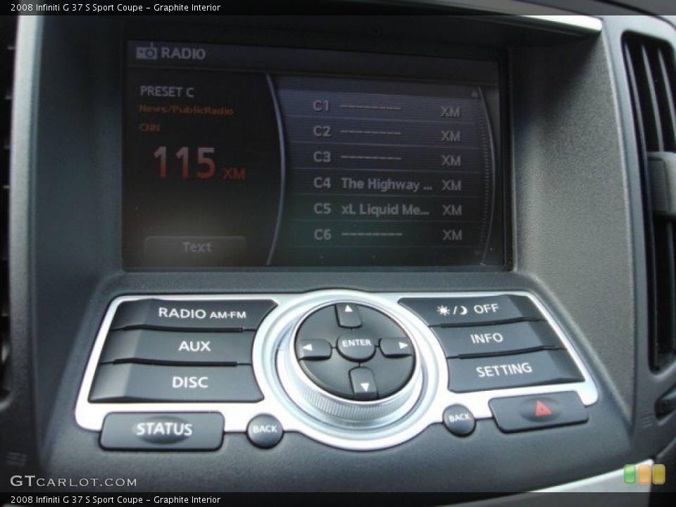 Graphite Interior Controls for the 2008 Infiniti G 37 S Sport Coupe #74536196