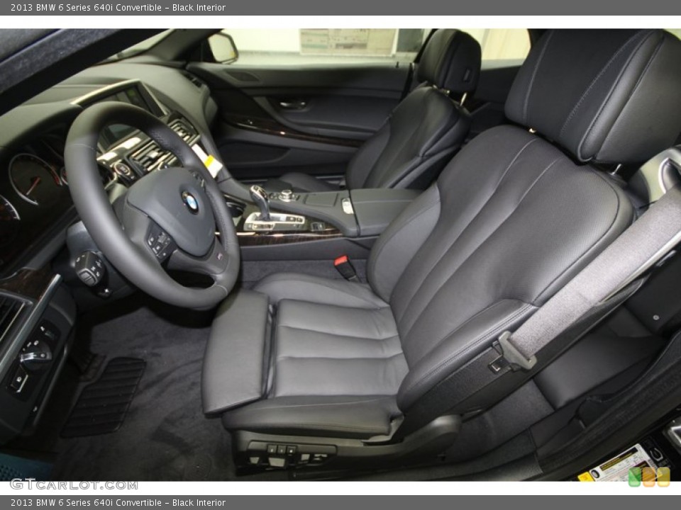 Black Interior Front Seat for the 2013 BMW 6 Series 640i Convertible #74536317