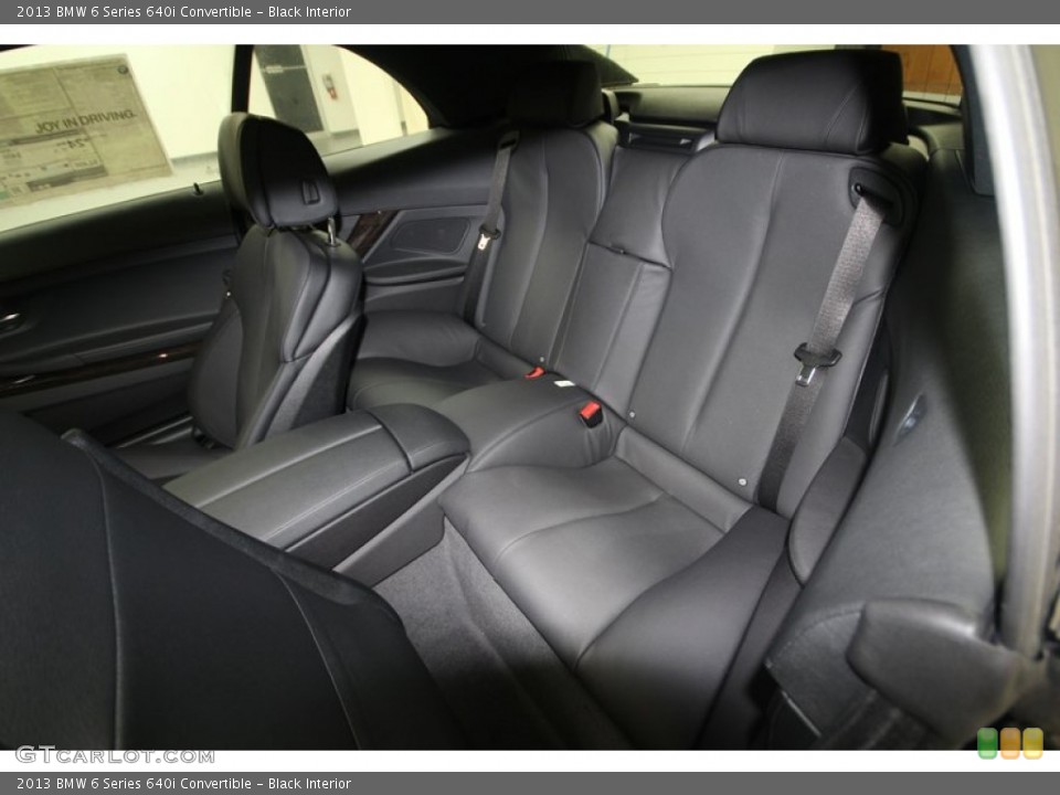 Black Interior Rear Seat for the 2013 BMW 6 Series 640i Convertible #74536444