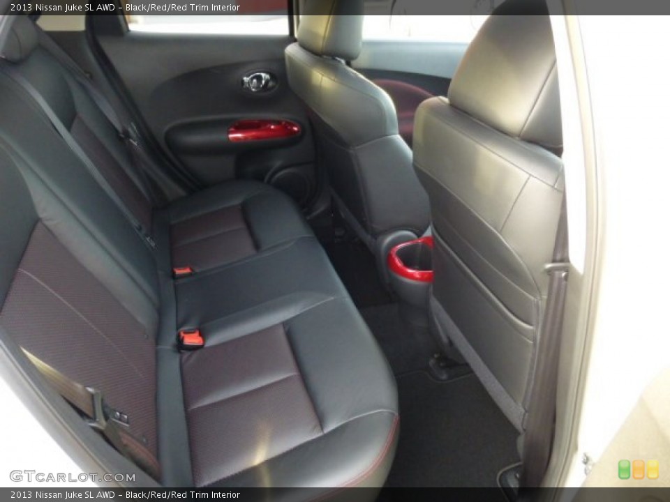 Black/Red/Red Trim Interior Rear Seat for the 2013 Nissan Juke SL AWD #74539313
