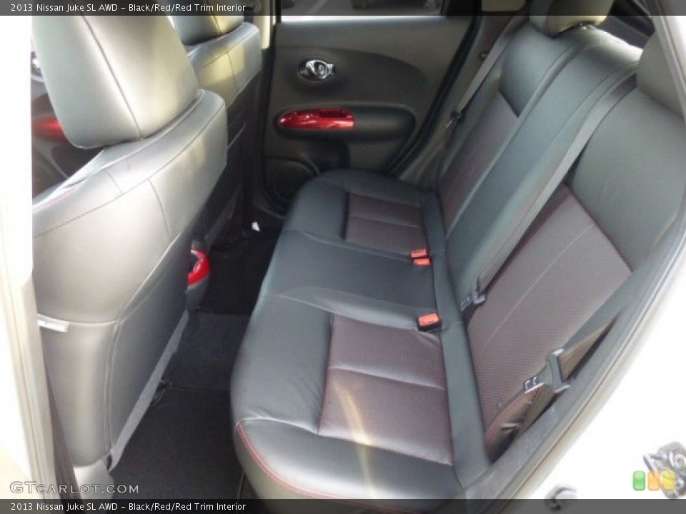Black/Red/Red Trim Interior Rear Seat for the 2013 Nissan Juke SL AWD #74539340
