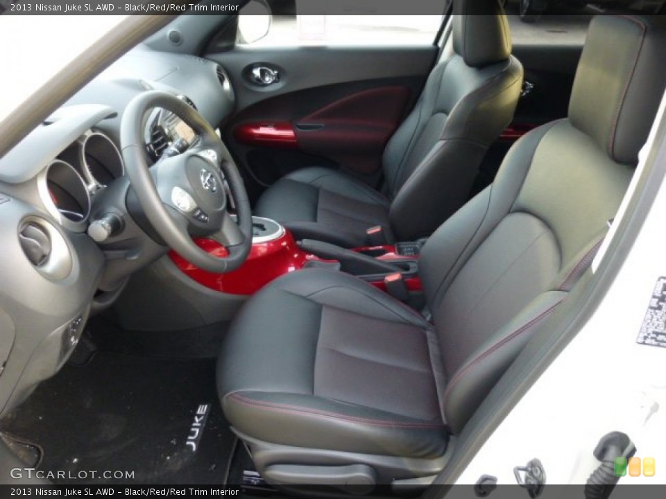 Black/Red/Red Trim Interior Front Seat for the 2013 Nissan Juke SL AWD #74539355