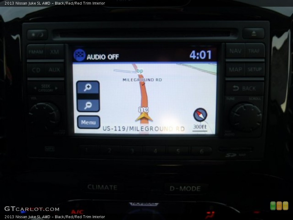 Black/Red/Red Trim Interior Navigation for the 2013 Nissan Juke SL AWD #74539403