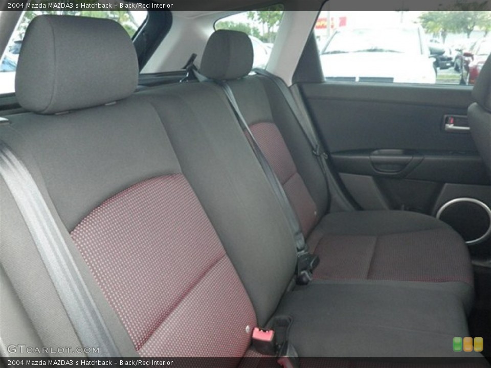 Black/Red Interior Rear Seat for the 2004 Mazda MAZDA3 s Hatchback #74539940