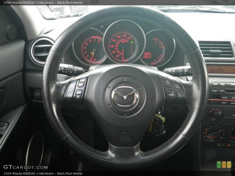 Black/Red Interior Steering Wheel for the 2004 Mazda MAZDA3 s Hatchback #74540066
