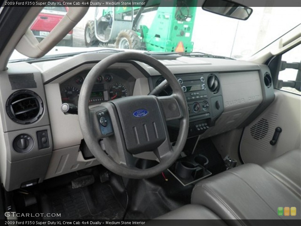 Medium Stone Interior Prime Interior for the 2009 Ford F350 Super Duty XL Crew Cab 4x4 Dually #74541806