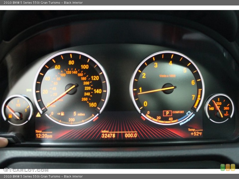 Black Interior Gauges for the 2010 BMW 5 Series 550i Gran Turismo #74545554