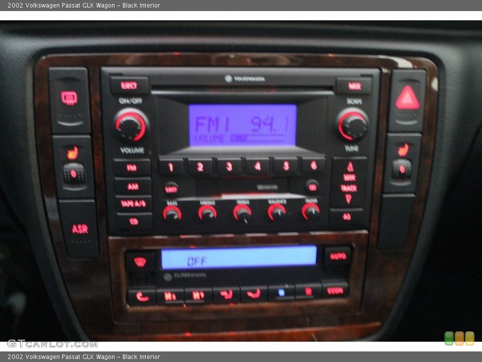 Black Interior Controls for the 2002 Volkswagen Passat GLX Wagon #74546335