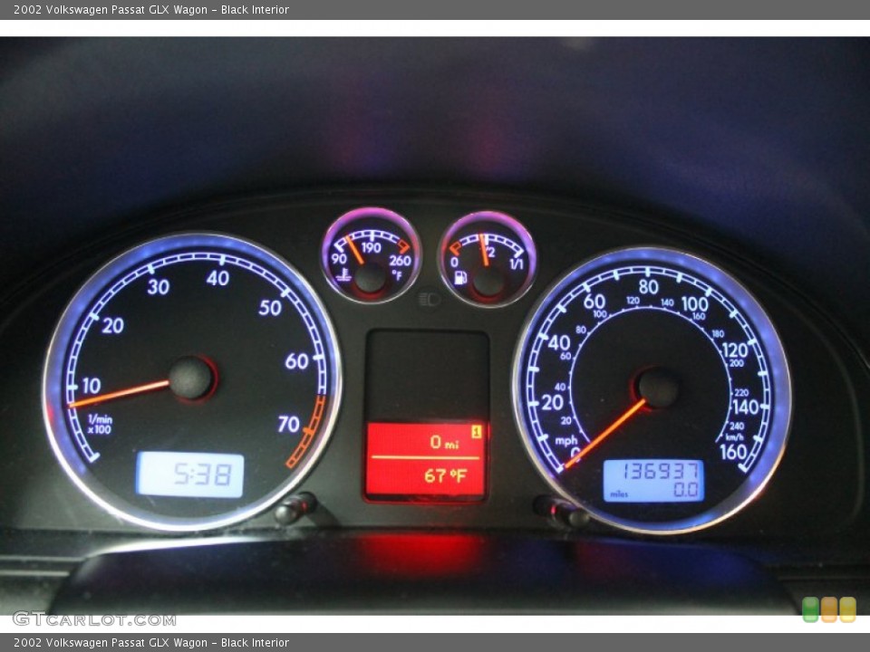 Black Interior Gauges for the 2002 Volkswagen Passat GLX Wagon #74546354