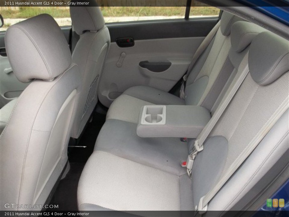 Gray Interior Rear Seat for the 2011 Hyundai Accent GLS 4 Door #74551275