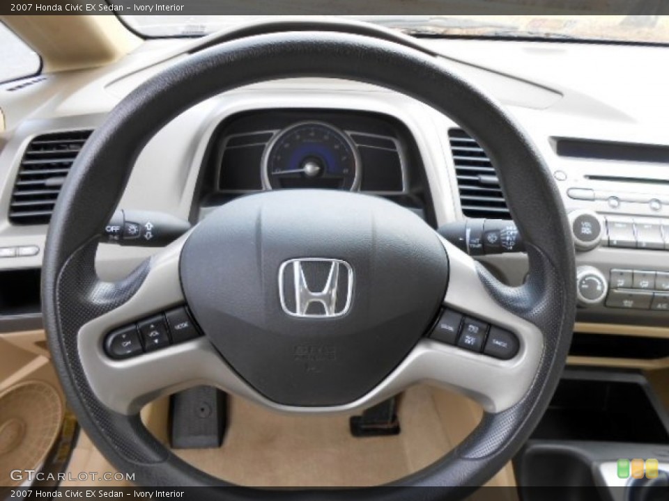 Ivory Interior Steering Wheel for the 2007 Honda Civic EX Sedan #74552739