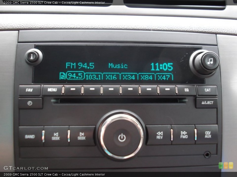 Cocoa/Light Cashmere Interior Audio System for the 2009 GMC Sierra 1500 SLT Crew Cab #74553391