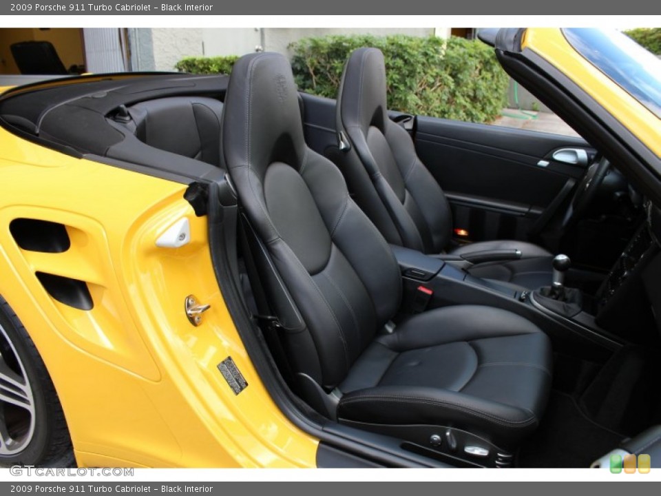 Black Interior Front Seat for the 2009 Porsche 911 Turbo Cabriolet #74559552