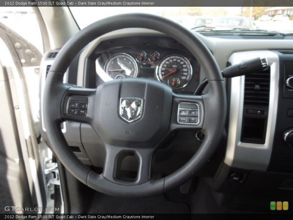 Dark Slate Gray/Medium Graystone Interior Steering Wheel for the 2012 Dodge Ram 1500 SLT Quad Cab #74563140