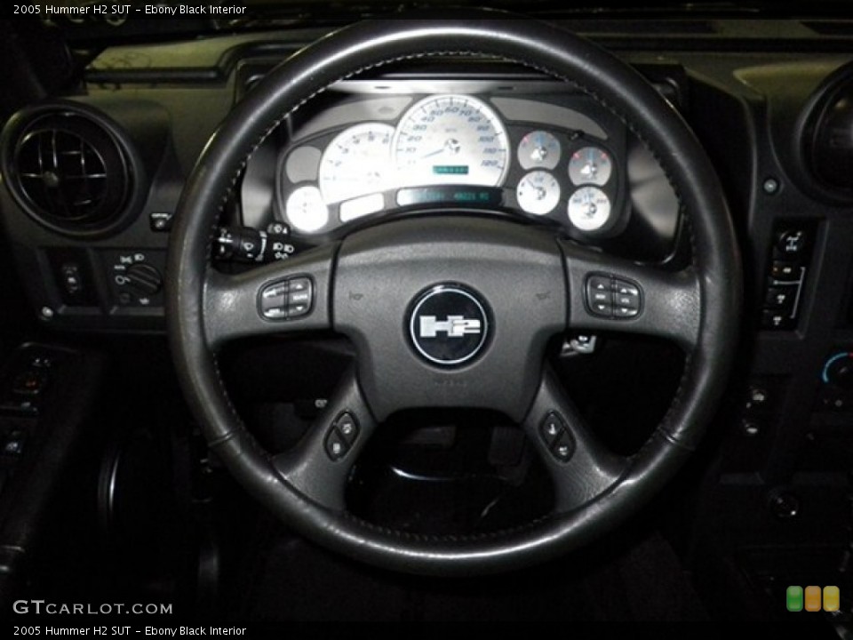 Ebony Black Interior Steering Wheel for the 2005 Hummer H2 SUT #74568296
