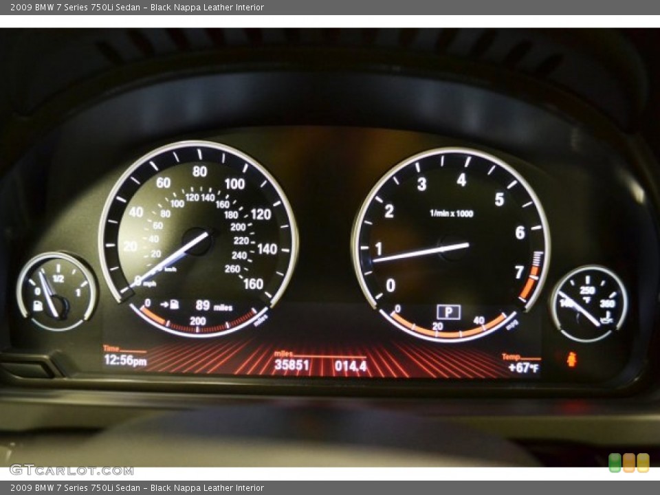 Black Nappa Leather Interior Gauges for the 2009 BMW 7 Series 750Li Sedan #74570556