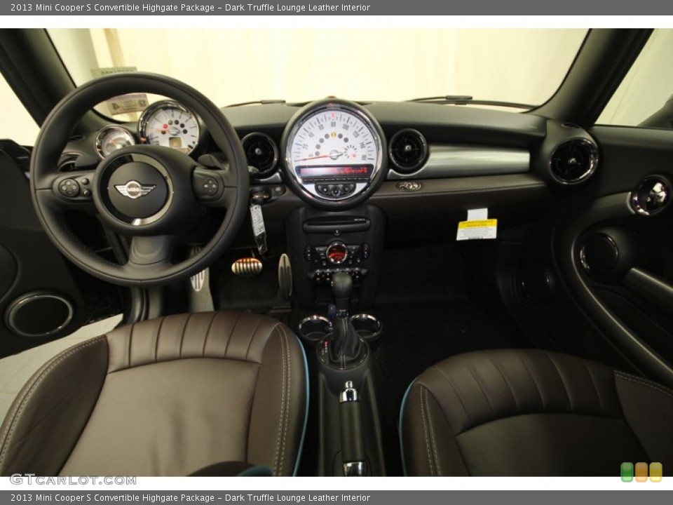 Dark Truffle Lounge Leather Interior Dashboard for the 2013 Mini Cooper S Convertible Highgate Package #74574922