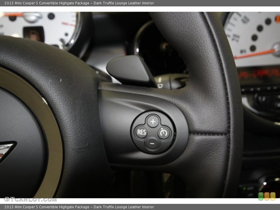 Dark Truffle Lounge Leather Interior Controls for the 2013 Mini Cooper S Convertible Highgate Package #74575313