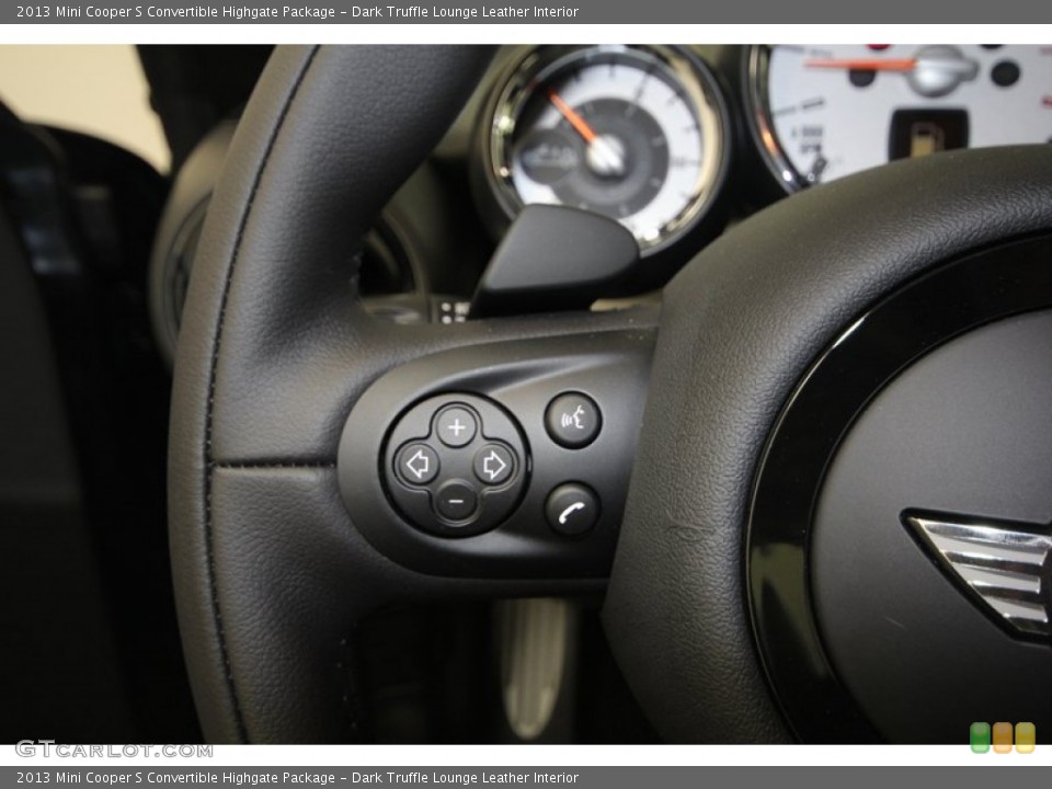 Dark Truffle Lounge Leather Interior Controls for the 2013 Mini Cooper S Convertible Highgate Package #74575335